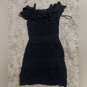 Guess Black Textured Mini Dress